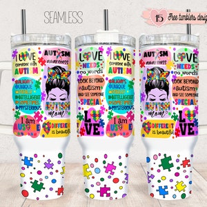 40oz Tumbler Wrap Sublimation, Autismus 40oz Tumbler Png, 40oz digitales Design, 40oz Autismus Mama digitales Design, Autismus, Instant Download wrap.