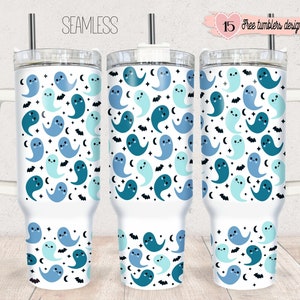 40oz Tumbler Wrap Sublimation, Halloween Ghost 40oz Tumbler Png, 40oz Digital Design, 40oz Ghost Halloween Design, Cute Halloween 40oz Wrap