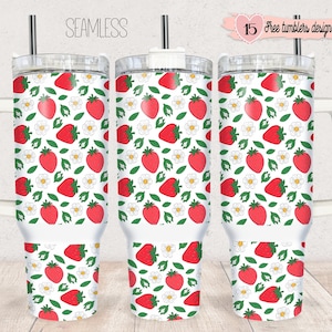 40oz Tumbler Wrap Sublimation, Valentine Day 40oz Tumbler Png, 40oz Digital Design, 40oz Strawberry Digital Design, Strawberry, 40oz wrap