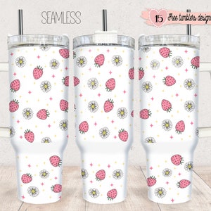 40oz Tumbler Wrap Sublimation, Strawberry 40oz Tumbler Png, 40oz Digital Design, 40oz Strawberry Digital Design, Strawberry, 40oz wrap