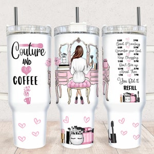 40oz Tumbler Wrap Sublimation, Beauty Motivational 40oz Tumbler Png, 40oz Digital Design, Couture and Coffee 40oz Digital wrap, 40oz wrap