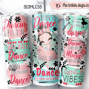 Envoltura para vaso de baile, envoltura de bailarina, envoltura delgada para vaso de 20 oz, diseño de sublimación, descarga digital, envoltura linda para vaso, baile