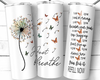 Tumbler Wrap floreale positivo: design a sublimazione Water Tracker (download digitale)