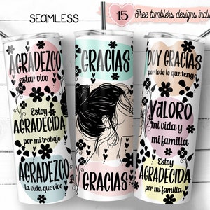 Spanisches Positives 20 Unzen Design, Motivational 20 Unzen Verpackung, Digitales Sublimationsdesign, 20 Unzen Digitales Design, Espanol Tumbler Design