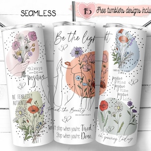 Positive Motivation 20 Unzen Wrap, digitales Sublimationsdesign, 20 Unze Digital Design, positives Becher Design, Inspirational Zitate Design, 20 Unze