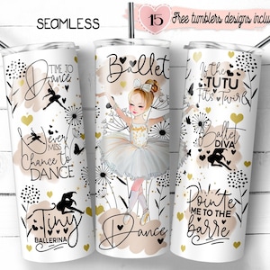 Envoltura para vaso de baile, envoltura de bailarina, envoltura delgada para vaso de 20 oz, diseño de sublimación, descarga digital, envoltura linda para vaso, baile