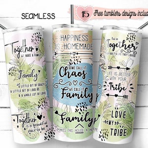 Familie 20oz bekerwrap, digitaal sublimatieontwerp, 20oz digitaal ontwerp, positief familieontwerp, inspirerend citatenontwerp, 20oz wrap
