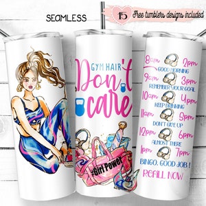 Motivierende Digital 20oz wrap, digitale Sublimation Design, Girl Power Design, nahtlose Digital Wrap, sofortiger Download, Fitnessstudio Digital Wrap
