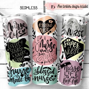 Infermiera 20oz wrap, design a sublimazione digitale, design digitale 20oz, design del bicchiere motivazionale per infermieri, design di citazioni motivazionali per infermieri, RN