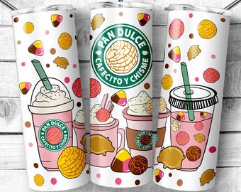Cafecito y Chisme Tumbler Design: Mexican Concha Pan (Digital Download)