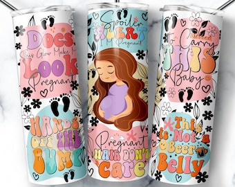 Pregnancy Tumbler Wrap: Mom Floral Design (20oz Digital Design)