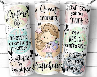 Crafting Quotes - Confezione da 20 once per bicchieri: design motivazionale a sublimazione (download digitale)