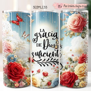 Bible Verse Spanish 20oz Design, Positive Motivational 20oz wrap, Digital Sublimation design, Versiculos Spanish Design, Espanol Wrap Design