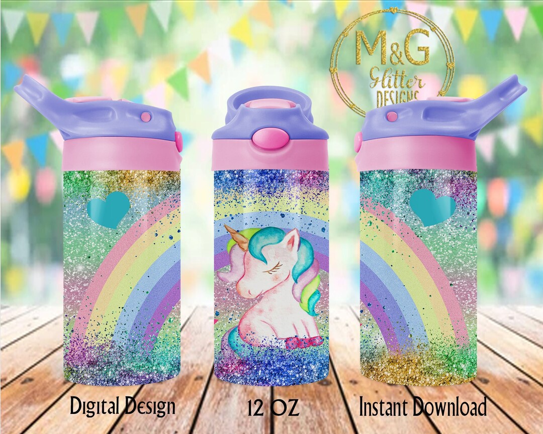 Unicorn 12oz Tumbler Wrap Tumbler Digital Design Kids - Etsy