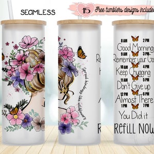 Envoltura motivacional para vaso de 25 oz, diseño para envolver café, diseño sin costuras por sublimación, diseño de 25 oz de descarga instantánea, envoltura inspiradora de mariposa