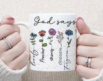 Mug floral chrétien : sublimation inspirante (téléchargement numérique)