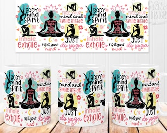 Yoga Mug Design: Motivational PNG (Digital Download)