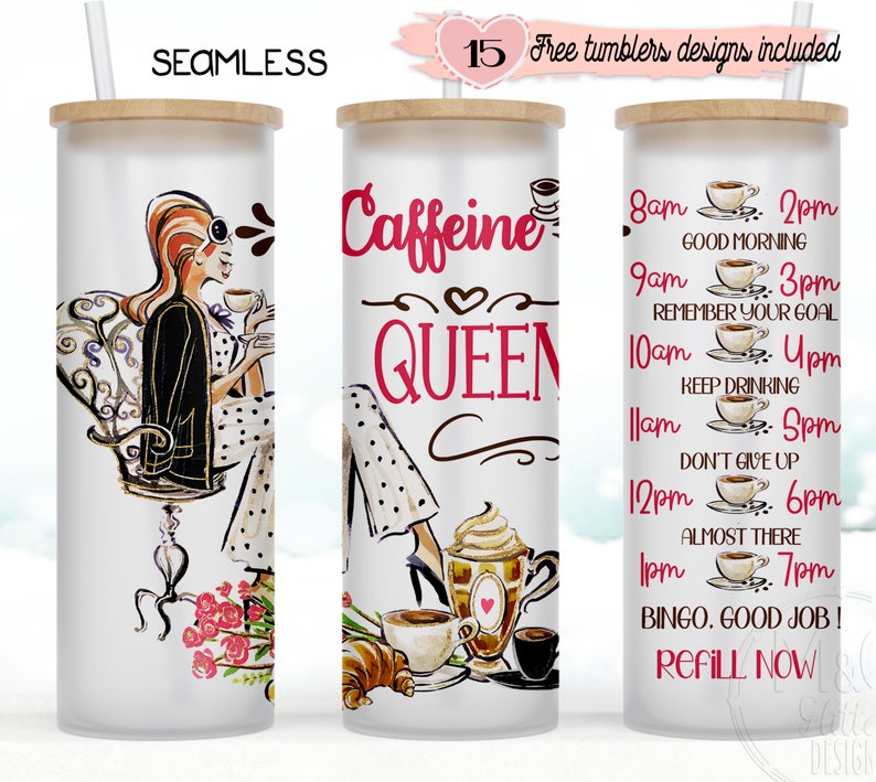 Coffee Queen 25oz Frosted Glass Libbey Tumbler Sublimation Etsy