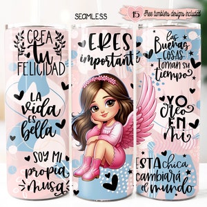 Spanish Inspirational Quotes 20oz Tumbler Wrap (Digital Design)