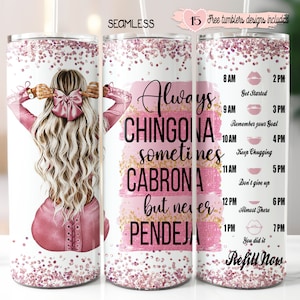 Spanish Sarcastic 20oz Design, Spanish Glitter 20oz wrap, Digital Sublimation design, Water Tracker Design, Espanol Tumbler Design, Chingona