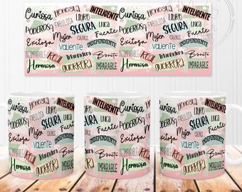 Spanish Motivational Mug Design: Positive Affirmations (Digital Design)