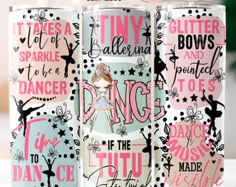 Dance Tumbler Wrap, Ballerina Dance Wrap, 20oz Skinny Tumbler Wrap, Sublimation Tumbler Design, Digital Download, Cute Tumbler Wrap, Dance