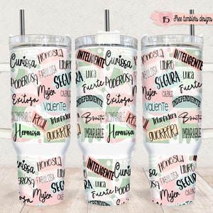 Spanisches positives 40 Unzen Design, Mujer Motivational 40 Unzen Verpackung, digitales Sublimationsdesign, 40 Unzen digitales Design, Espanol Tumbler Design, mujer