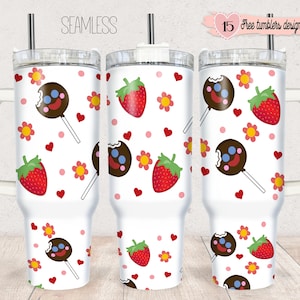 40 Unzen Tumbler Sublimationsverpackung, Valentinstag 40 Unzen Tumbler Design, Paleta Payaso Design, 40 Unzen Digital Design, Erdbeere 40 Unzen Digital Wrap,