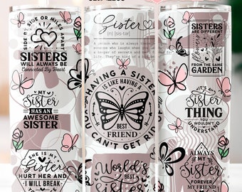 Sister Tumbler Design: Seamless Sublimation Art (Digital Download)
