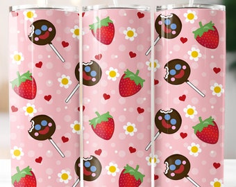 Strawberry Mexican Candy Tumbler Wrap Design (Digital Download)