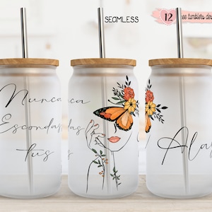Hiszpański pozytywny 16oz Wrap, 16oz Puszka Tumbler Design, Hiszpański pozytywny projekt, Motywujący projekt cyfrowy, Inspirujące cytaty opakowanie, Hiszpański