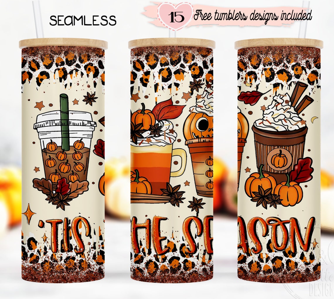 Fall 25oz Frosted Glass Libbey Tumbler Halloween PNG Design Etsy