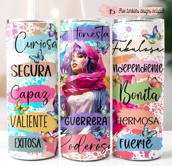 Spanish Motivational Mujer 20oz Tumbler Wrap Design (Digital Download)