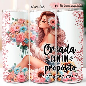 Bible Verse Spanish 20oz Design, Versiculo en espanol 20oz wrap, Digital Sublimation design, Creada con un proposito , 20oz spanish Design