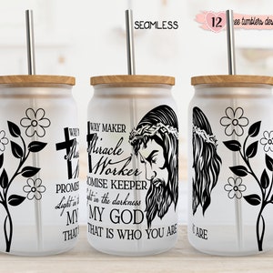 Emballage chrétien motivant de 16 oz, design de gobelet de canette de 16 oz, design sublimation, design numérique motivant, design chrétien inspirant
