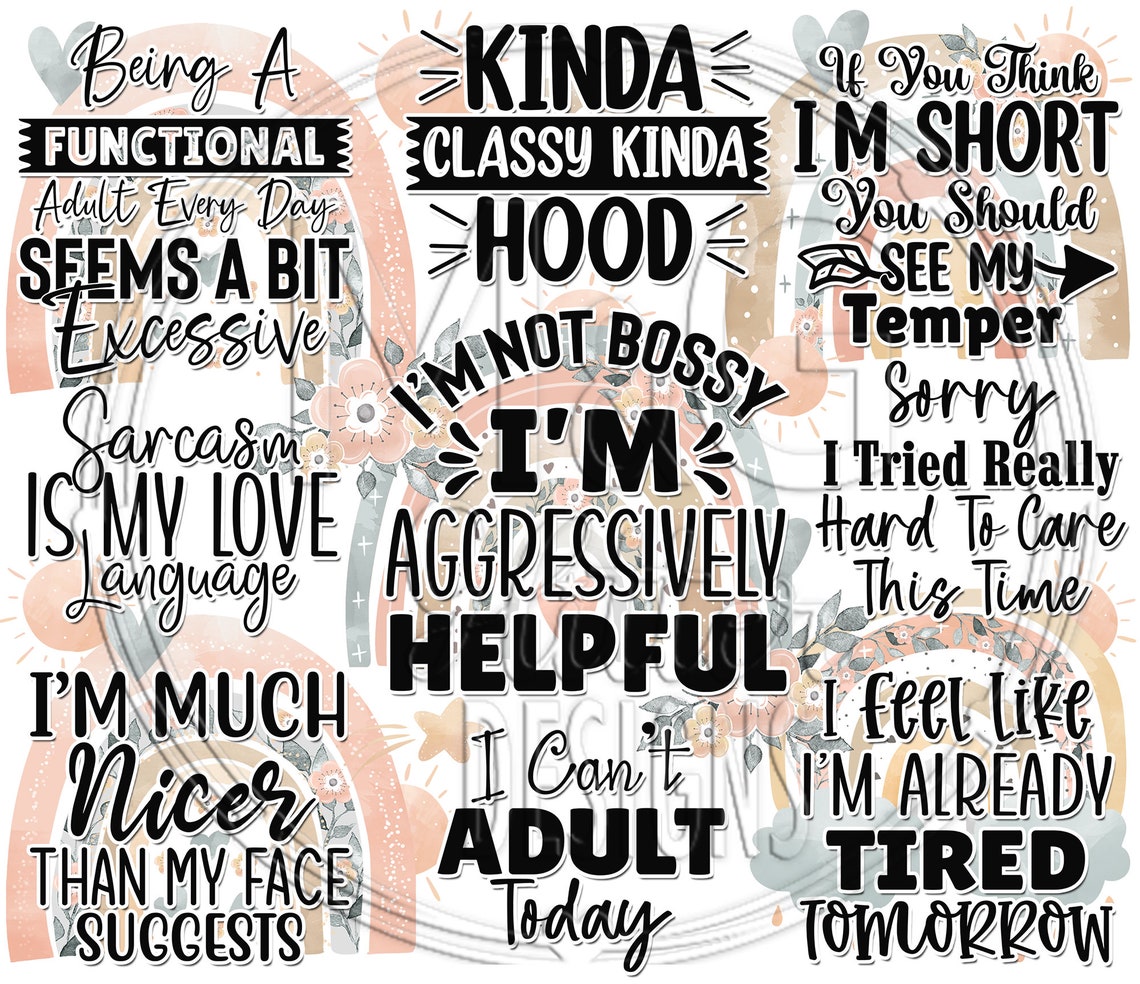 Funny Quotes Tumbler Wrap 20oz Tumbler Sublimation Design - Etsy