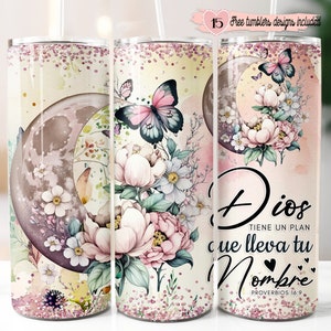 Bibel-Vers-spanisches 20-Unzen-Design, positive motivierende 20-Unzen-Verpackung, digitales Sublimationsdesign, Versiculos spanisches Design, Espanol Wrap Design