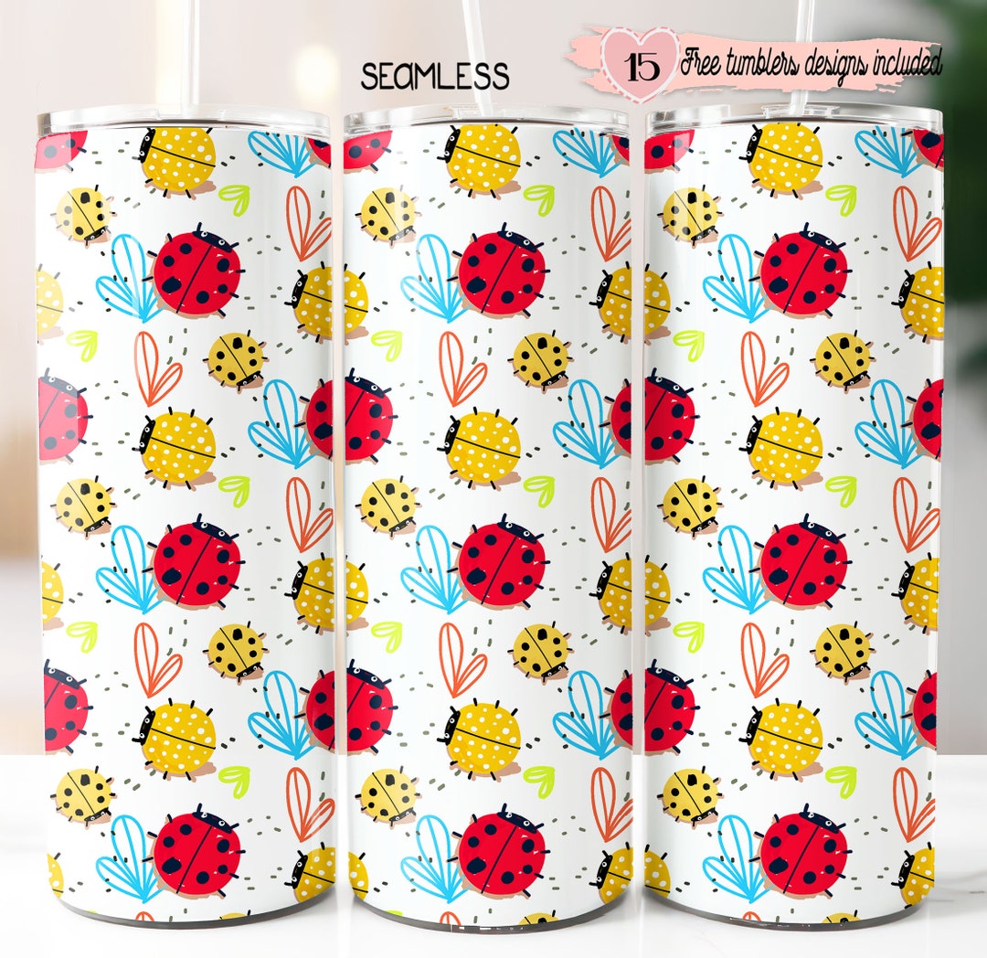 Cute Ladybug 20oz Wrap Design, Ladybug Digital Design, Sublimation 20oz ...
