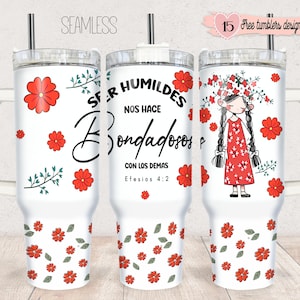 Spanish 40oz Digital design, Religious Spanish Digital Design, 40oz Sublimation Design, Floral Religious 40oz Spanish Design, Sublimation