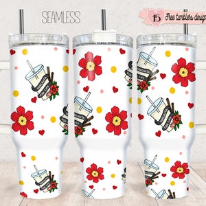 40oz Tumbler sublimation wrap, Valentine Day 40oz Tumbler Design, Horchata design wrap, 40oz Digital Design, Spanish Amor 40oz Digital Wrap