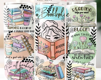 Book Lover Tumbler Wrap: Inspirational Reading Quotes (Digital Design)