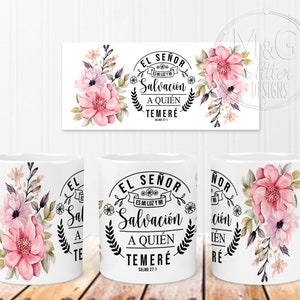 Diseño de taza con la Biblia en español, diseño de sublimación digital, diseño digital de taza de 11 oz/15 oz, diseño de taza digital PNG, diseño inspirador positivo.