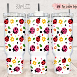 Coccinella 40oz Design digitale, Design digitale Coccinella floreale, Design a sublimazione 40oz, Design spagnolo floreale 40oz, Design a sublimazione Coccinella 40oz