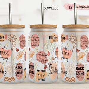 Emballage motivant de 16 oz, Design de gobelet Libbey de 16 oz, Design numérique positif, Design de citations de 16 oz, Design numérique inspirant, Emballage de 16 oz