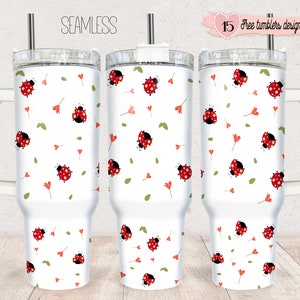 Coccinella 40oz Design digitale, Design digitale Coccinella floreale, Design a sublimazione 40oz, Design spagnolo floreale 40oz, Design a sublimazione Coccinella 40oz