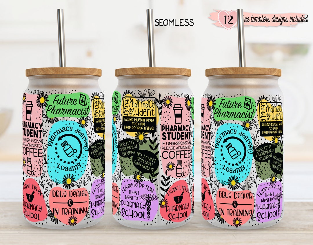 Pharmacy 16oz Wrap, 16oz Tumbler Design, Sublimation Design, Pharmacy
