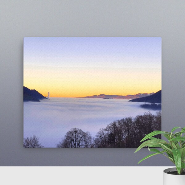 Mer de brouillard - paysage sur toile