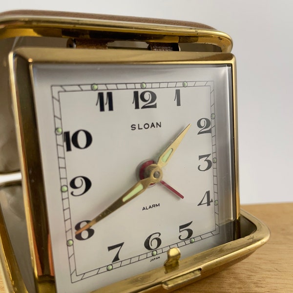 Vintage Sloan Travel compact alarm clock made in japan