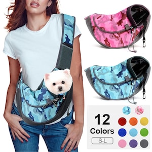 Pet Dogs Carrier Bag Outdoor Travel Walking &  Shoulder Bag Breathable Mesh Oxford Puppy Sling