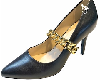 DETACHABLE SHOE STRAP Gold Chain Elastic Strap for Loose Shoes,Secure your shoes with Style! by Elasticity